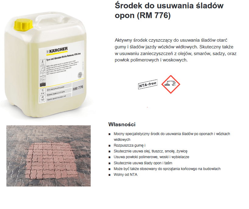 Środek do usuwania śladów opon RM 776 10 l 6.295-545.0